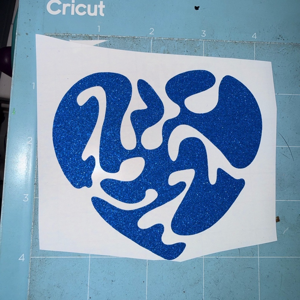 Cricut Blue Abstract Heart Sticker